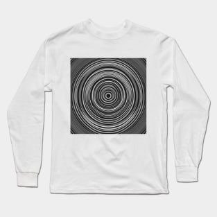 Concentric Wavy Lines (Black and White) Long Sleeve T-Shirt